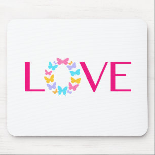 Alfombrilla De Ratón Amor y mariposas almohadilla del ratón
