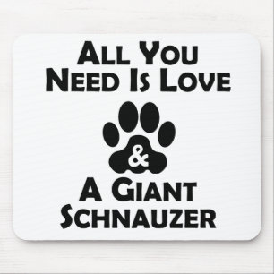Alfombrilla De Ratón Amor y un Schnauzer gigante