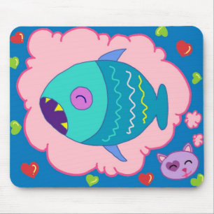 Alfombrilla De Ratón Amores del gatito de Handrawn para soñar Mousepad