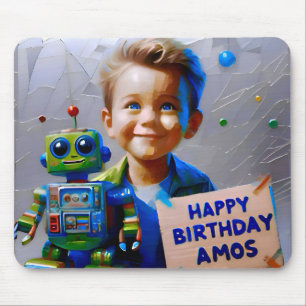 Alfombrilla De Ratón AMOS ~ Y su ROBOT ~ Mousepad