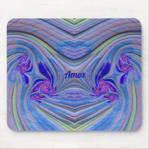 Alfombrilla De Ratón AMOS ~ Zany Purple, Blue, Green y Pink Mouse Pad