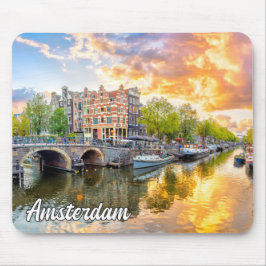 Alfombrilla De Ratón Amsterdam, Países Bajos, Al Atardecer