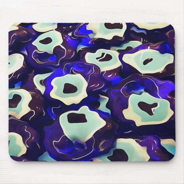 Alfombrilla De Ratón Amulet Bizarre Art en forma de ojo de Boncuk turco (Frente)