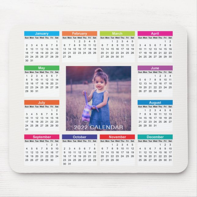 Alfombrilla De Ratón Añadir su propio calendario Personalizado Photo 20 (Frente)