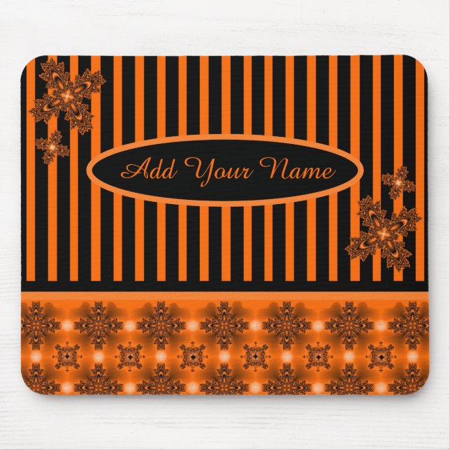 Alfombrilla De Ratón Añadir tu nombre , Flores de artesanía en estilo r (Frente)