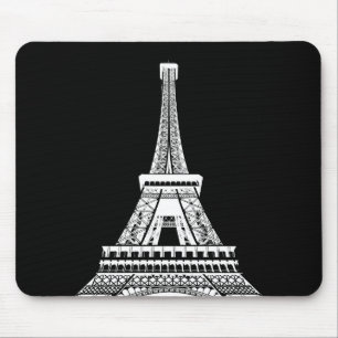 Alfombrilla De Ratón Añadir tu texto B&W Pop Art Eiffel Tower Paris
