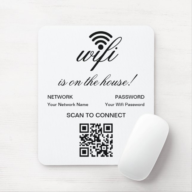 Alfombrilla De Ratón Análisis de Internet Wifi de código QR personaliza (Con ratón)