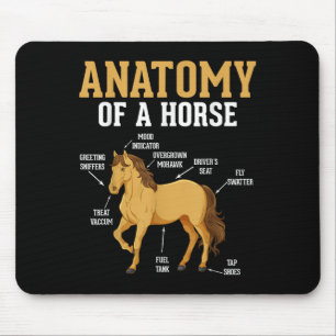 Alfombrilla De Ratón Anatomía De Un Caballo Divertido Ecuestre Neigh Lo