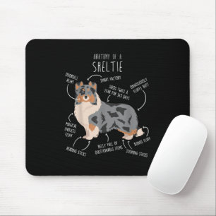 Alfombrilla De Ratón Anatomía del Pastor de Shetland Blue Merle Sheltie