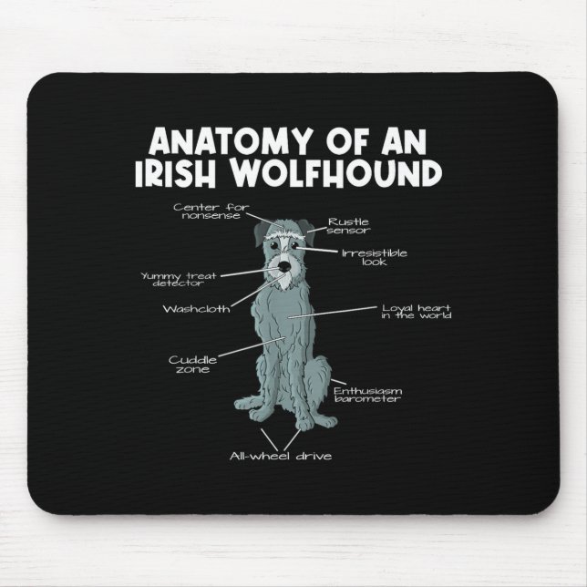 Alfombrilla De Ratón Anatomy Of An Irish Wolfhound  (Frente)