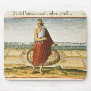 Alfombrilla De Ratón Anciano de Pomeiooc en una ropa del invierno