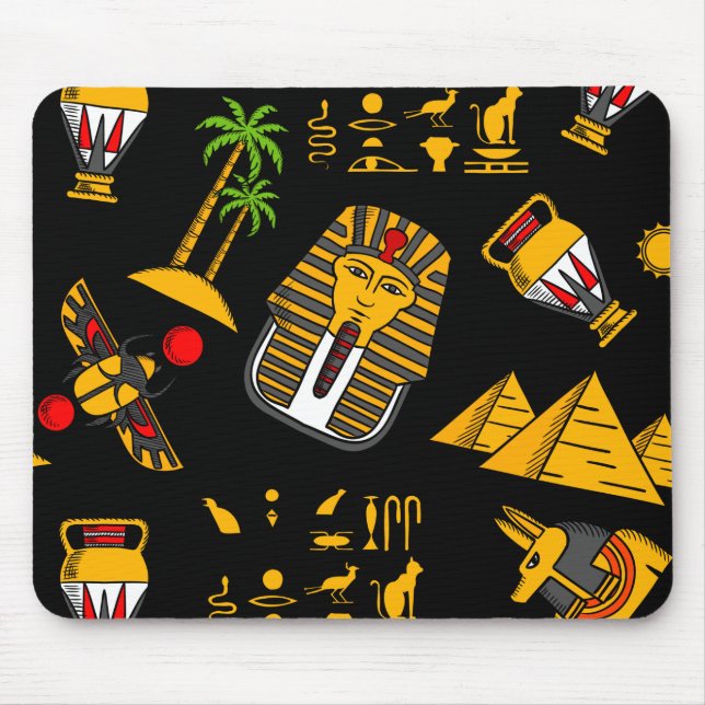 Alfombrilla De Ratón Ancianos antecedentes de patrón jeroglífico egipci (Frente)