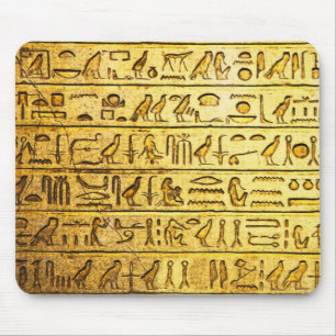 Alfombrilla De Ratón Ancient Egyptian Hieroglyphs Yellow Mouse Pad