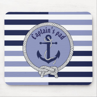 Alfombrilla De Ratón Ancla náutica/nudo de Seaman/Capitán/rayas