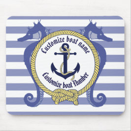 Alfombrilla De Ratón Anclaje náutico/caballete de mar/nudo/nombre del P