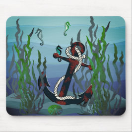 Alfombrilla De Ratón Anclaje negro oxidado nético/algas/cáscara/caballi