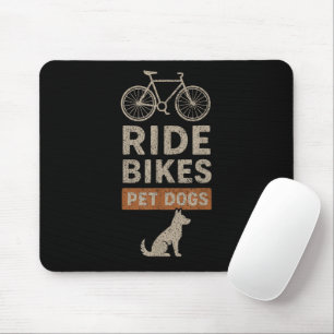 Alfombrilla De Ratón Andar en Bicicleta Acariciar Perros Amante Diverti