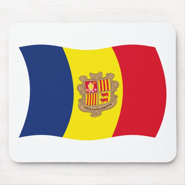 Alfombrilla De Ratón Andorra Bandera Mousepad (Frente)