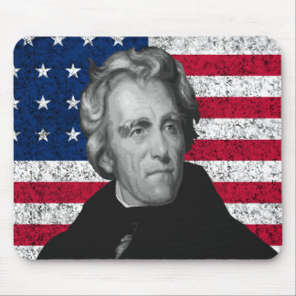 Alfombrilla De Ratón Andrew Jackson y la bandera de los E.E.U.U.