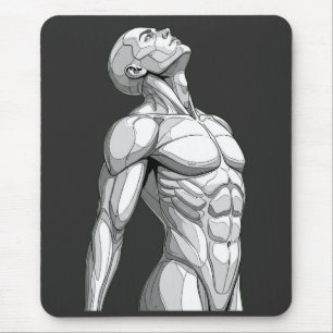 Alfombrilla De Ratón Android Anatomy: Futuristic Cyborg Mousepad