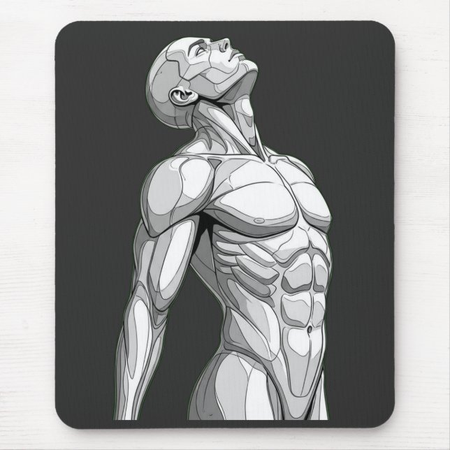 Alfombrilla De Ratón Android Anatomy: Futuristic Cyborg Mousepad (Frente)