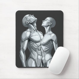 Alfombrilla De Ratón Android Union: Cyborg Couple Futuristic Mousepad