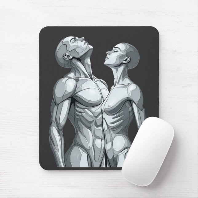 Alfombrilla De Ratón Android Union: Cyborg Couple Futuristic Mousepad (Con ratón)