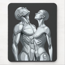 Alfombrilla De Ratón Android Union: Cyborg Couple Futuristic Mousepad