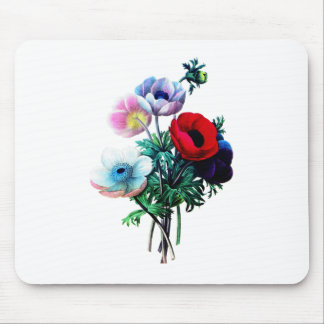 Alfombrilla De Ratón Anemones rojos blancos y azules de Redoute