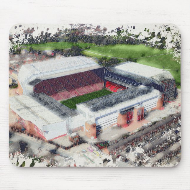 Alfombrilla De Ratón Anfield Stadium Liverpool - Artistic Watercolour (Frente)