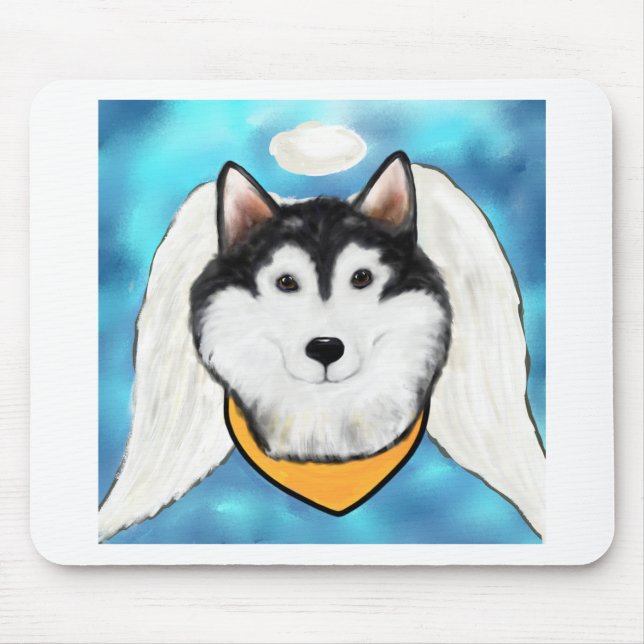 Alfombrilla De Ratón Ángel Alaskan Malamute (Frente)