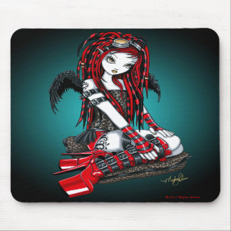 Alfombrilla De Ratón Ángel cibernético Mousepad del gótico del tatuaje
