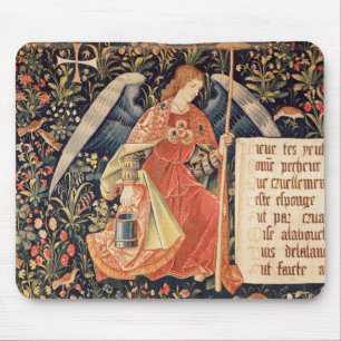 Alfombrilla De Ratón Ángel con una esponja atada a una barra