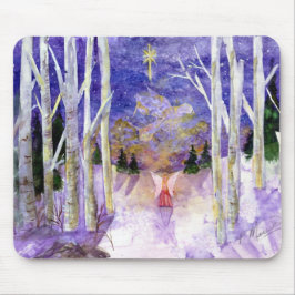 Alfombrilla De Ratón Ángel de la paloma del navidad