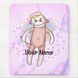 Alfombrilla De Ratón Ángel de mono de calcetín