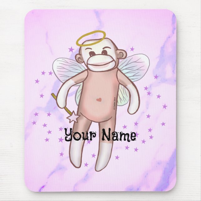 Alfombrilla De Ratón Ángel de mono de calcetín (Frente)