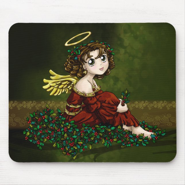 Alfombrilla De Ratón Ángel del acebo (Frente)