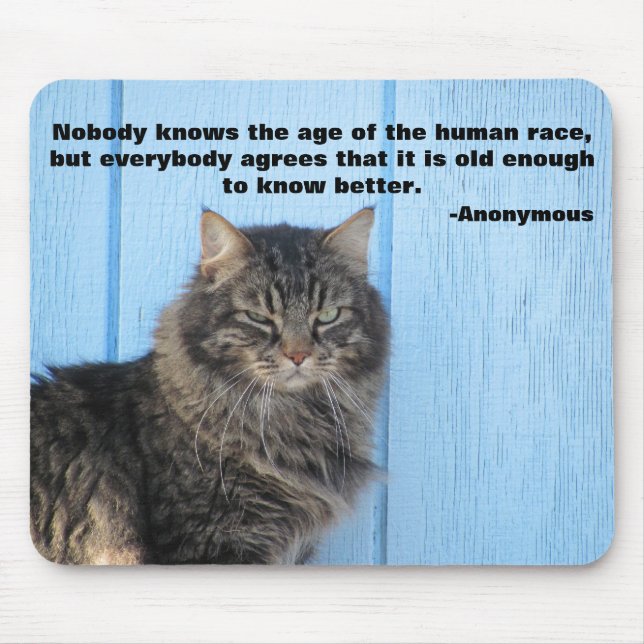 Alfombrilla De Ratón Ángel gruñón con cita anónima (Frente)