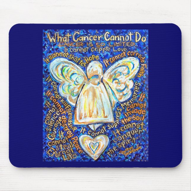Alfombrilla De Ratón Ángel Mousepad con cáncer de azul y oro (Frente)