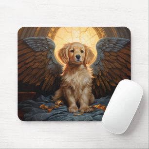 Alfombrilla De Ratón Ángel perrito Golden Retriever