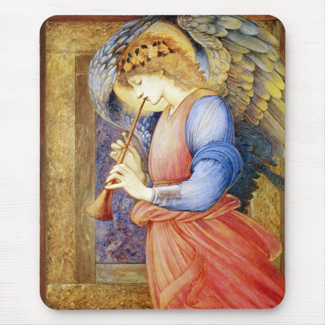 Alfombrilla De Ratón Ángel que juega una chirimia Burne-Jones Mousepad (Frente)