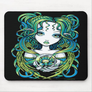 Alfombrilla De Ratón Ángel verde Mousepad del agua de "Kallan" Lotus