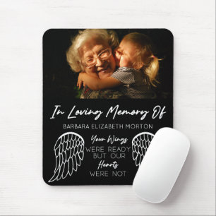 Alfombrilla De Ratón Angel Wings Black Personalizado Photo Memorial Gif