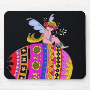 Alfombrilla De Ratón Ángel y un Pysanka, arte popular ucraniano
