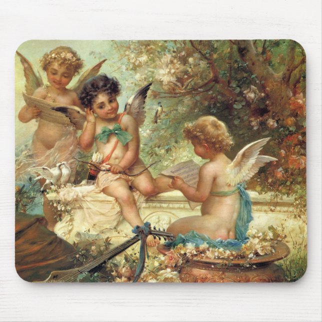 Alfombrilla De Ratón Ángeles músicos por Hans Zatzka, Bella Artes victo (Frente)