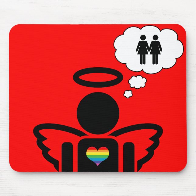 Alfombrilla De Ratón angelicón. sueños de lesbianas. (Frente)