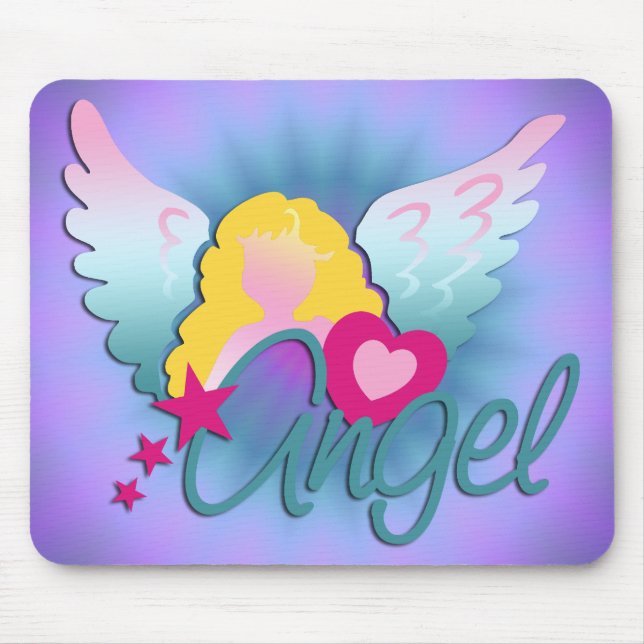 Alfombrilla De Ratón Angels Love | brillo violeta (Frente)