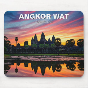 Alfombrilla De Ratón Angkor Wat Cambodia Sunset
