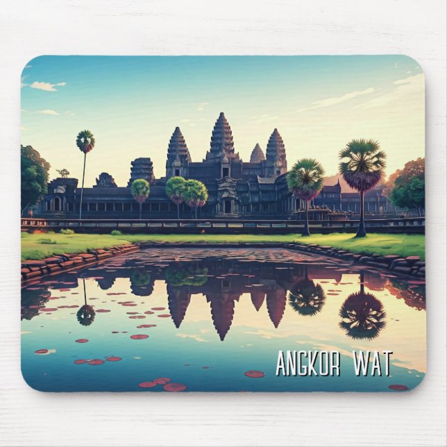Alfombrilla De Ratón Angkor Wat Camboya al amanecer (Frente)