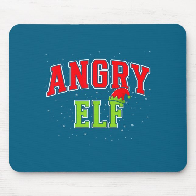 Alfombrilla De Ratón Angry Elf Christmas Family Matching Group Xmas  (Frente)